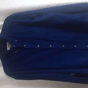 Blue corduroy button up shirt